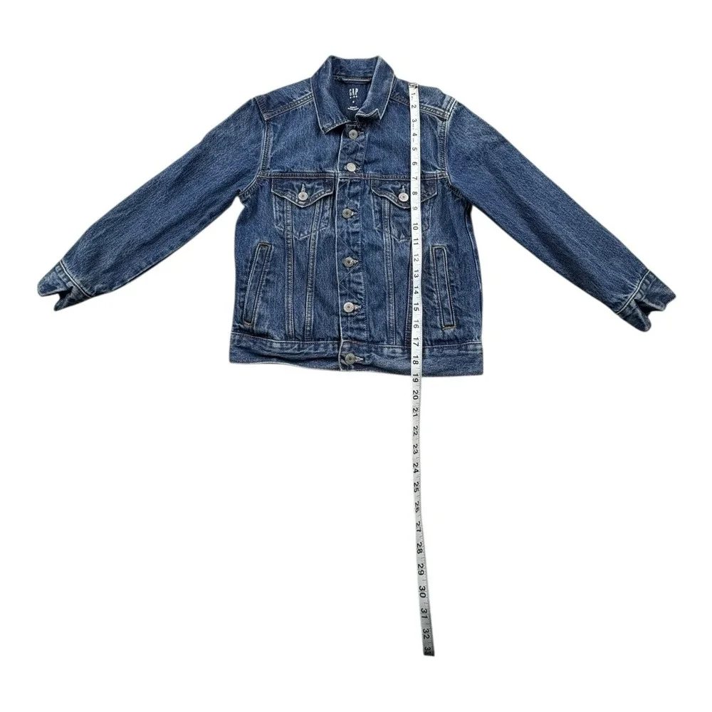 GAP Kids Denim Jacket Size M Classic Blue Jean‎ Trucker Button Front